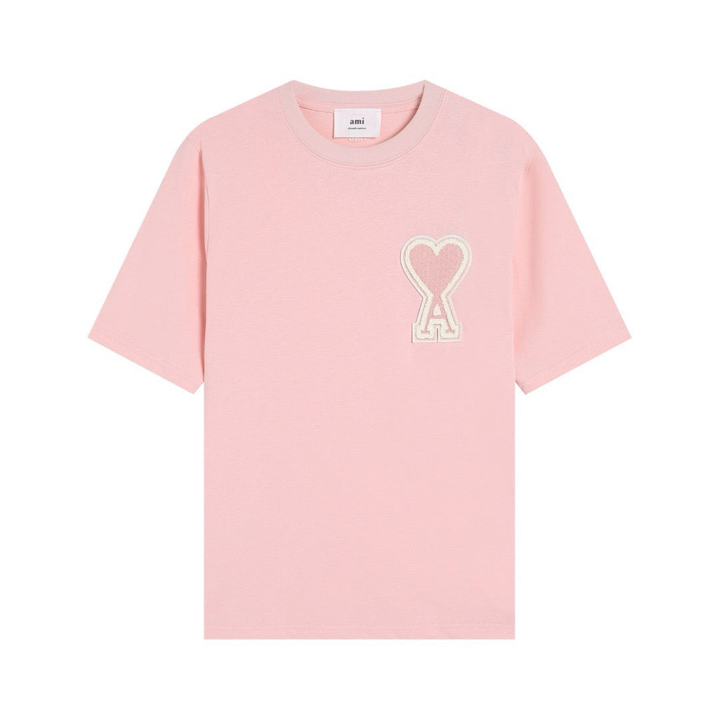 T-shirt Ami rose à logo ami de cœur rose