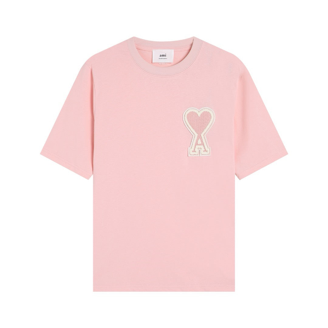 T-shirt Ami rose à logo ami de cœur rose