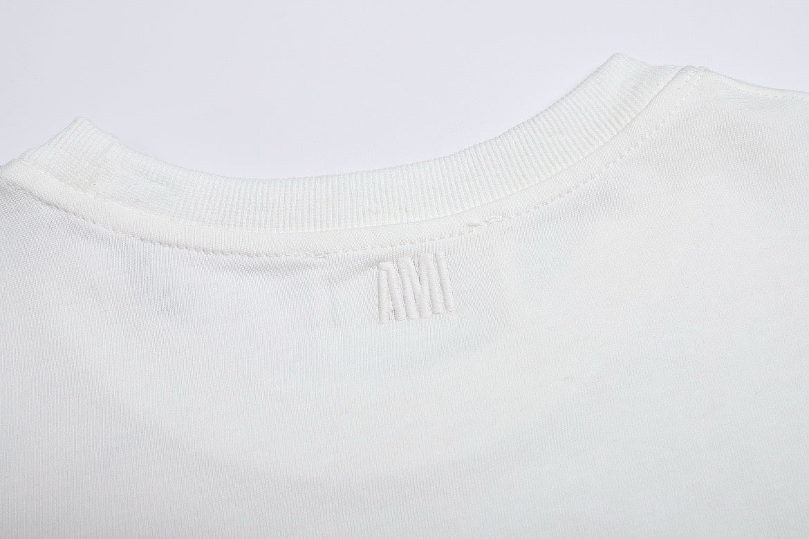 T-shirt blanc ami petit logo ami de cœur rouge