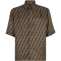 Chemise soie marron Fendi