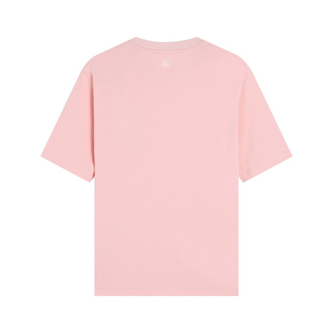 T-shirt Ami rose à logo ami de cœur rose