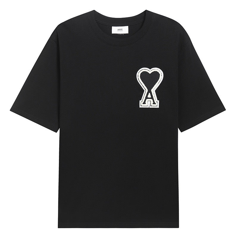 T-shirt Ami noir à logo ami de cœur noir