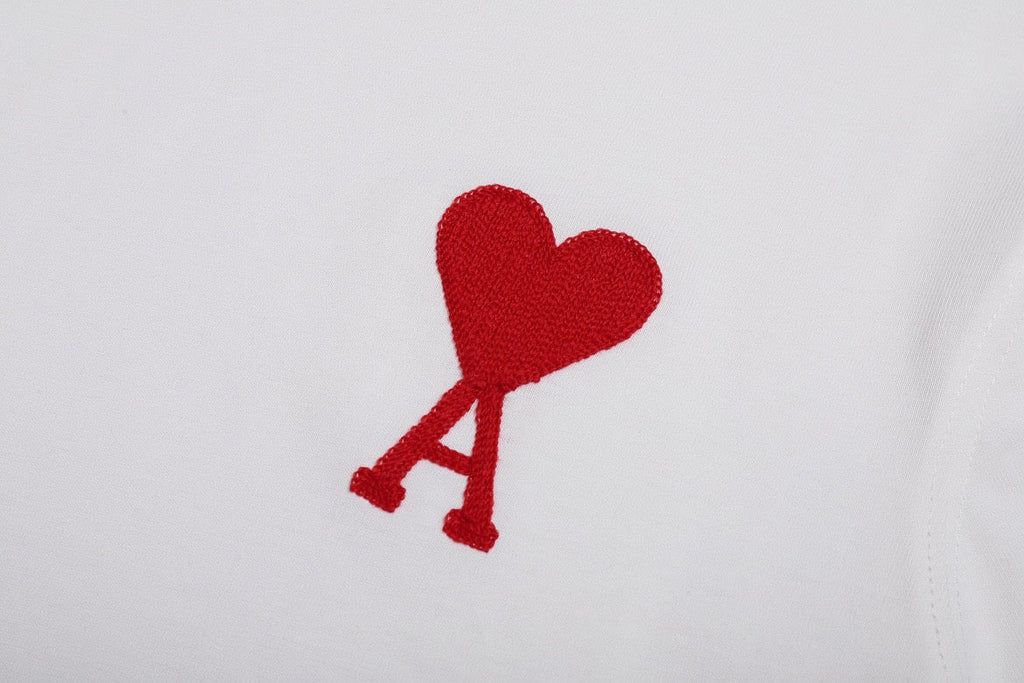 T-shirt blanc ami petit logo ami de cœur rouge