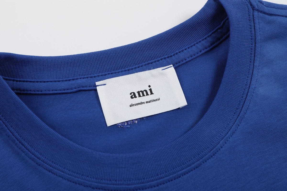 T-shirt bleu ami logo ami de cœur bleu