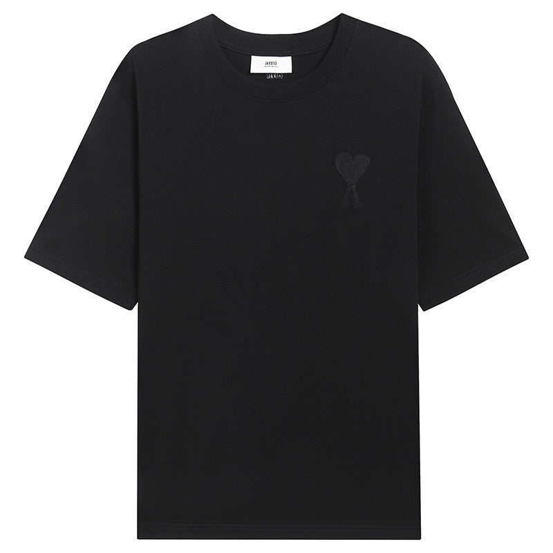 T-shirt Ami noir à petit logo ami de cœur noir
