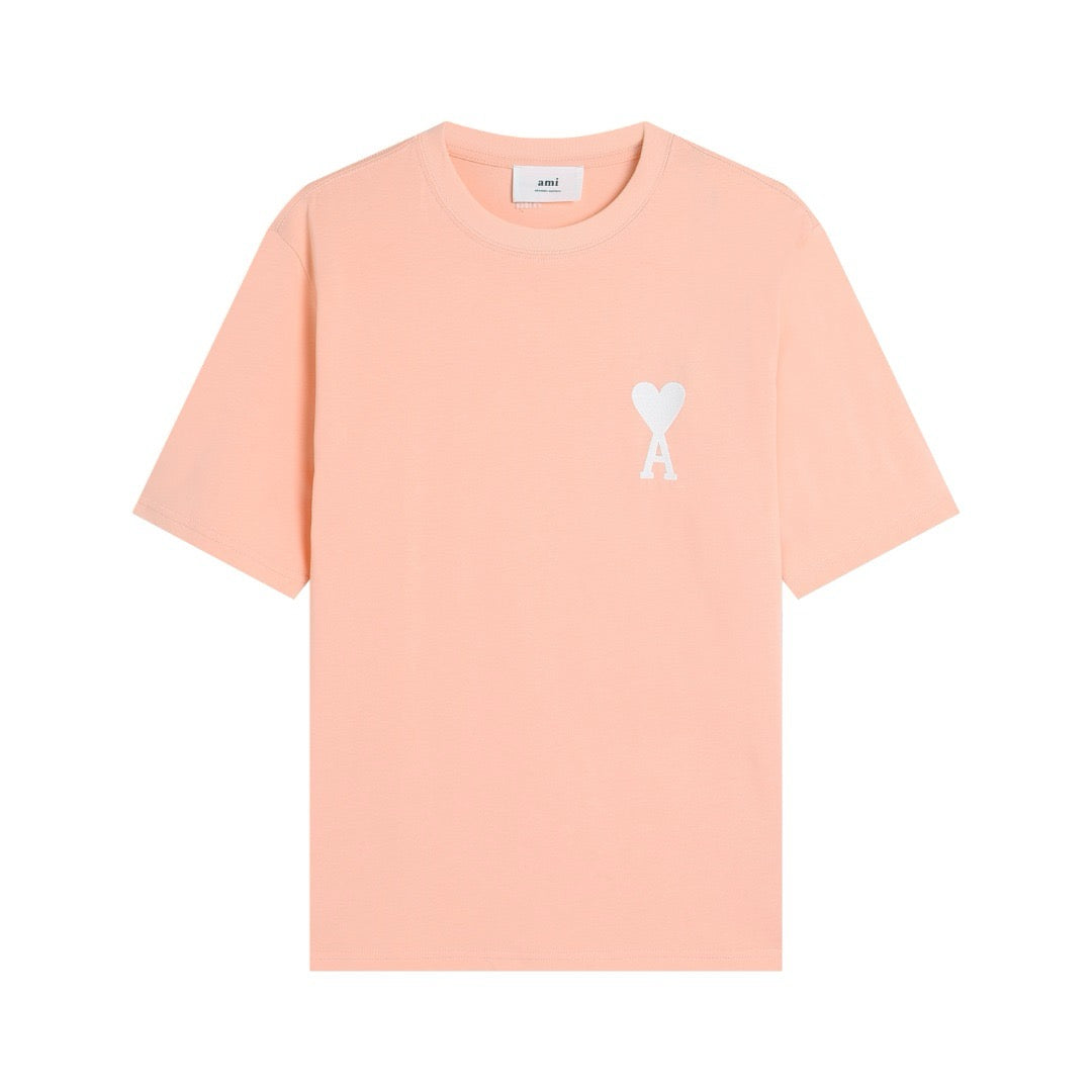 T-shirt Ami Saumon à petit logo ami de cœur blanc