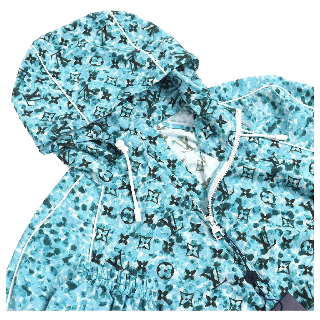 Veste réversible Monogram Louis Vuitton en nylon bleu