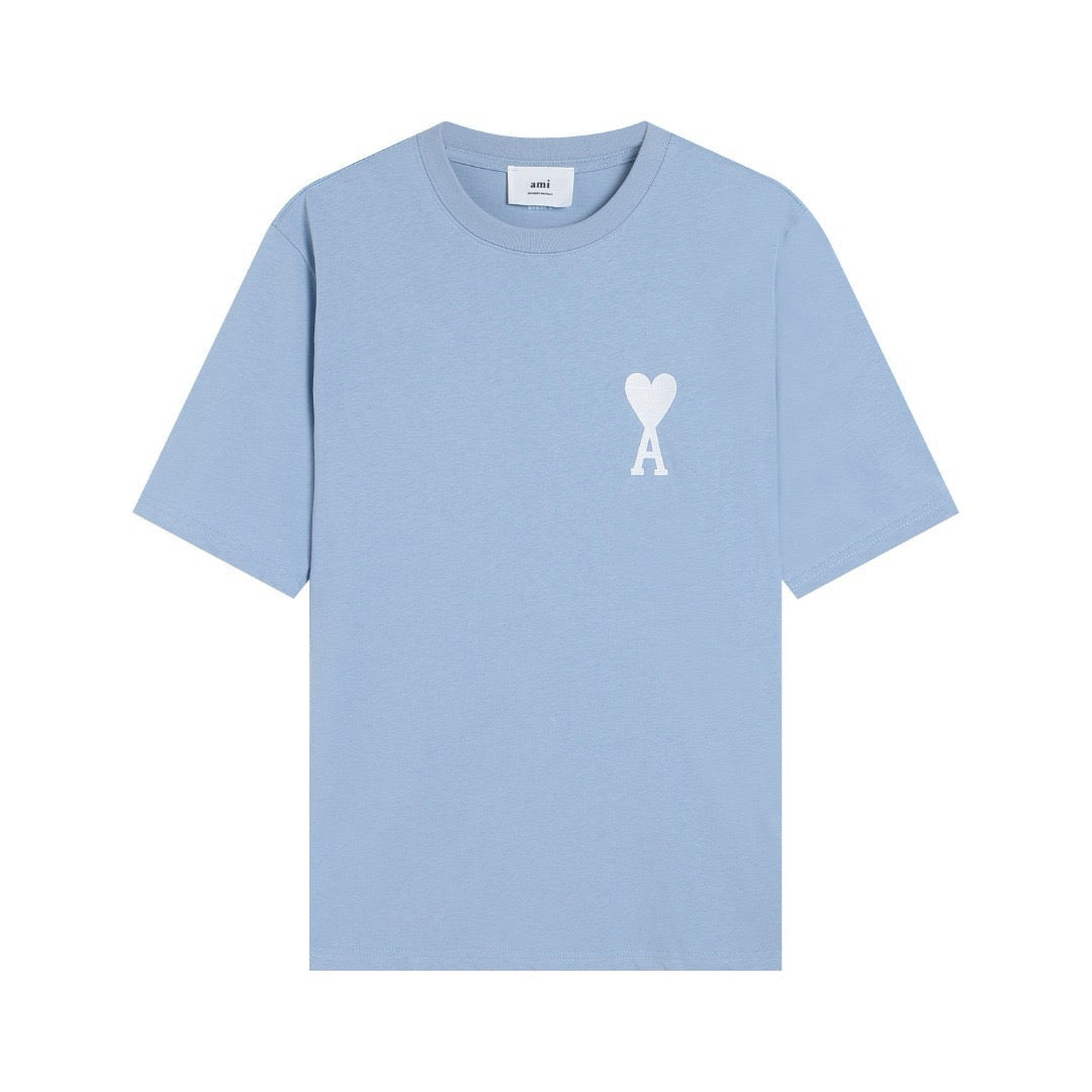 T-shirt blanc ami petit logo ami de cœur beige