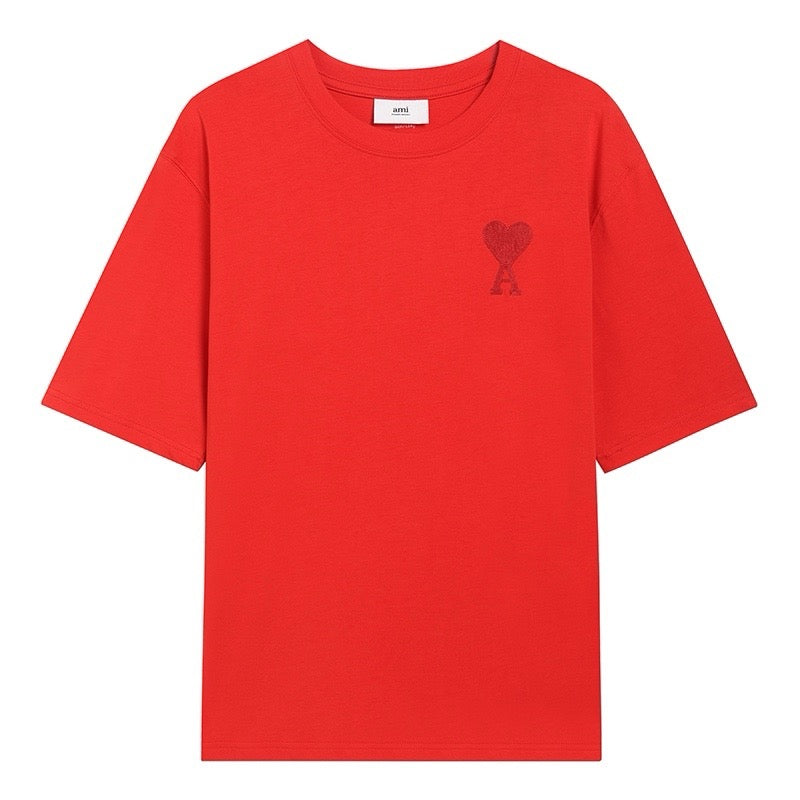 T-shirt Ami rouge à petit logo ami de cœur rouge