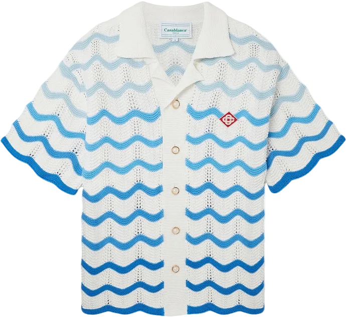 Casablanca Wave Gradient Crochet Shirt Casa