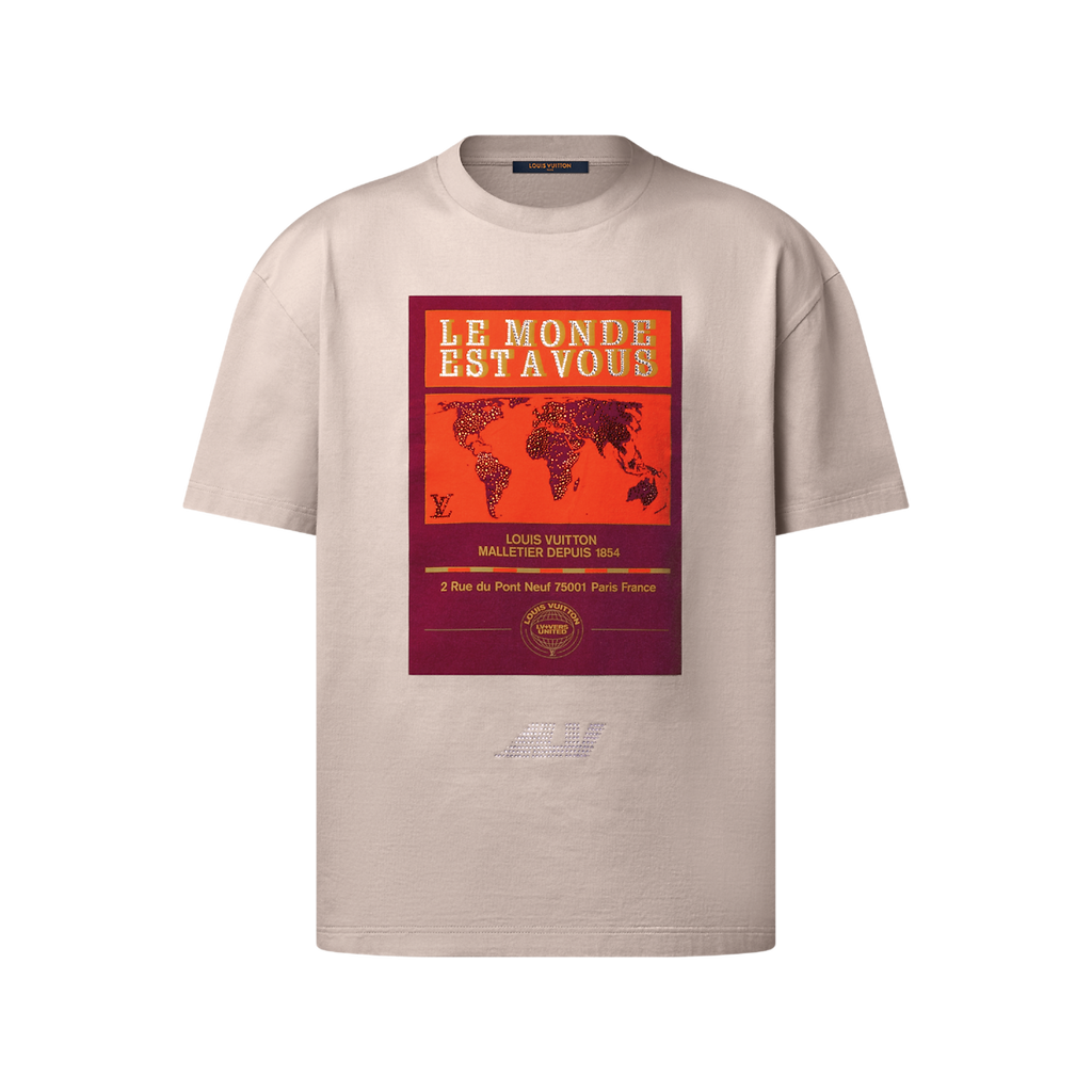 T-shirt graphique ornementé en coton Louis Vuitton