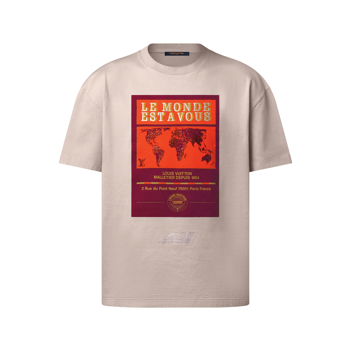 T-shirt graphique ornementé en coton Louis Vuitton