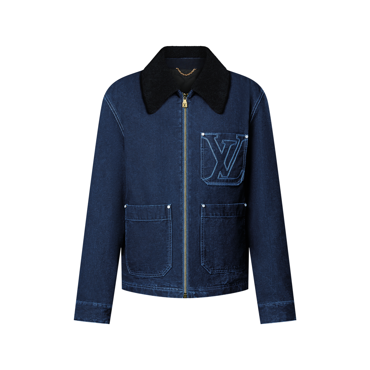 Veste workwear d'hiver en denim Louis Vuitton