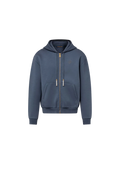 Sweat à capuche zippé Louis Vuitton brodé gris ardoise