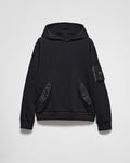 Sweat à capuche en coton molletonné et Re-Nylon Prada