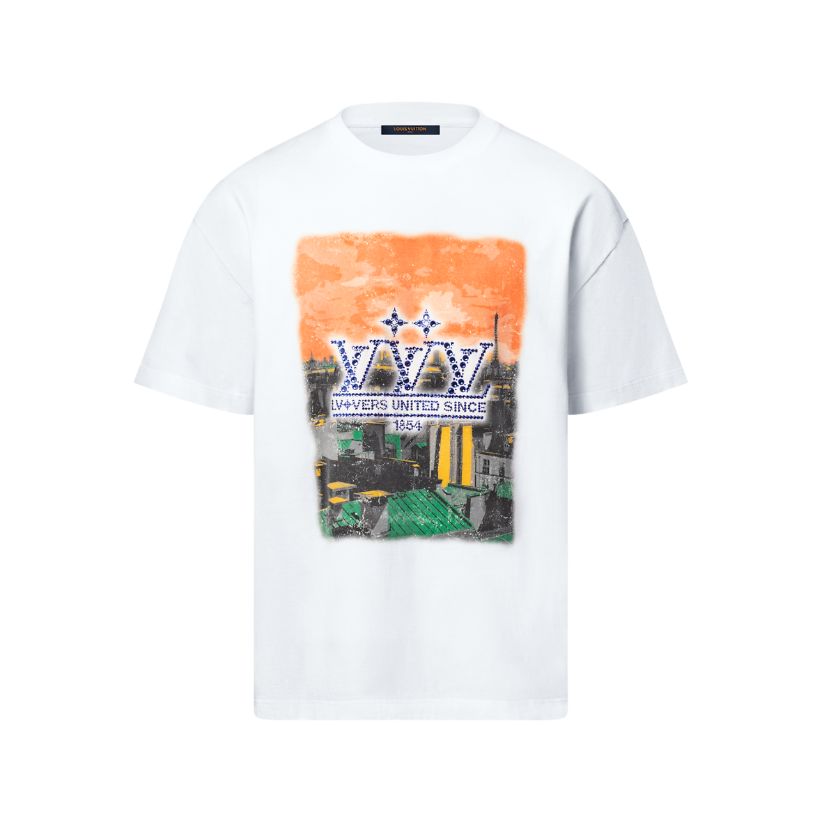 T-shirt graphique ornementé en coton Louis Vuitton