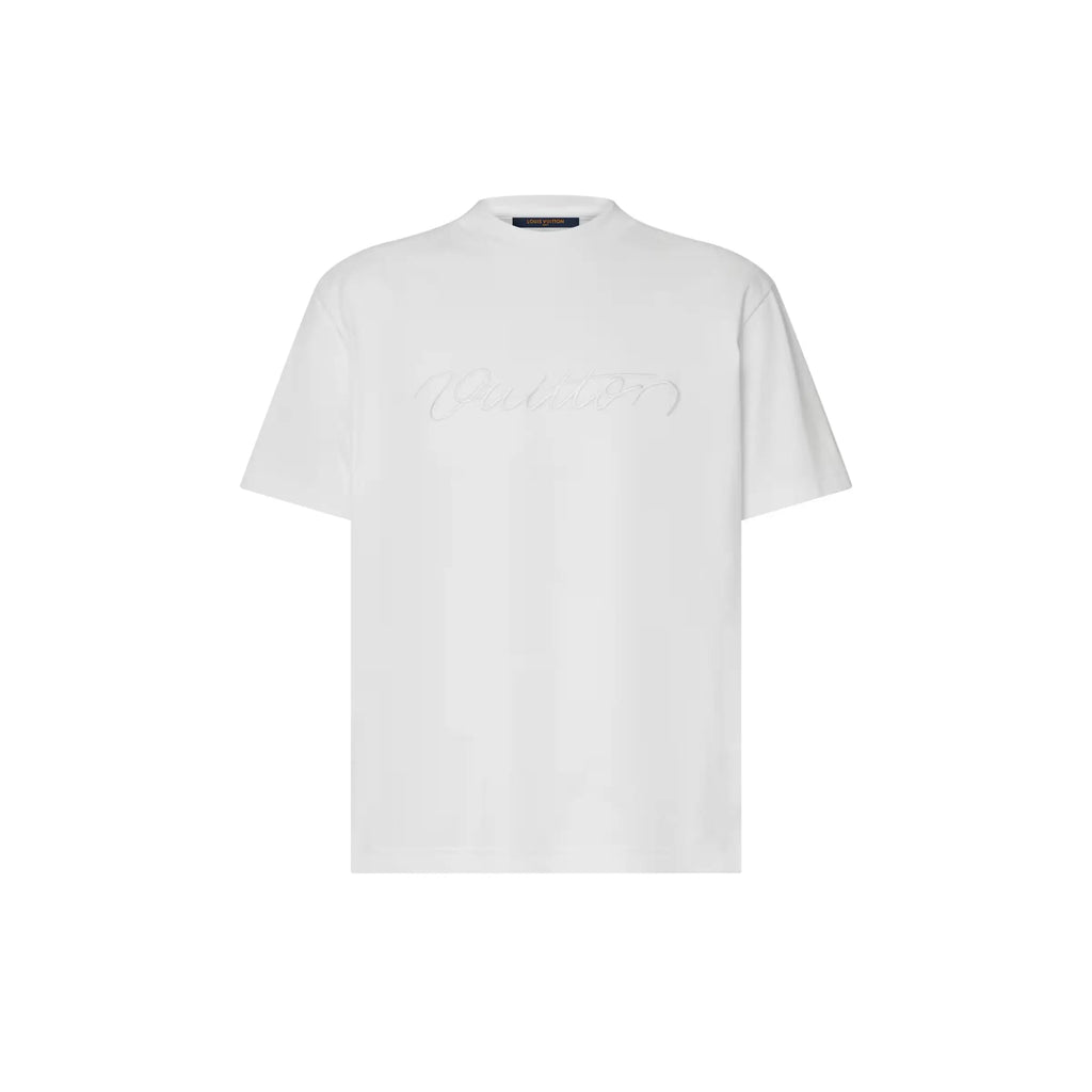 T-shirt à manches courtes avec signature ornementée Louis Vuitton