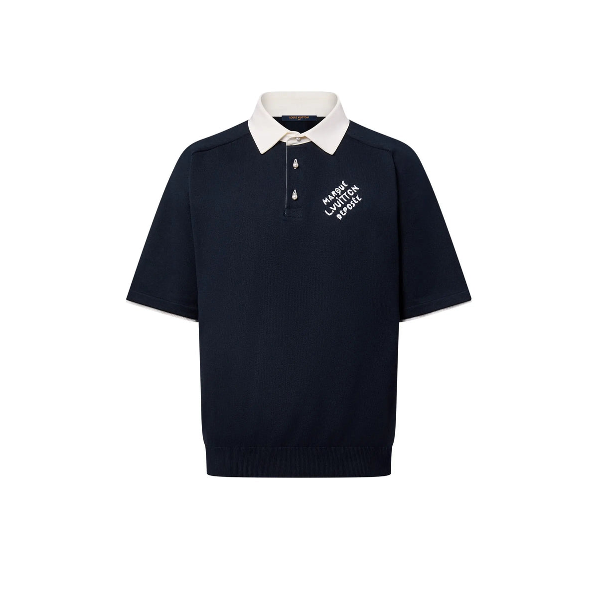 Polo manches courtes brodé en coton mélangé Louis Vuitton