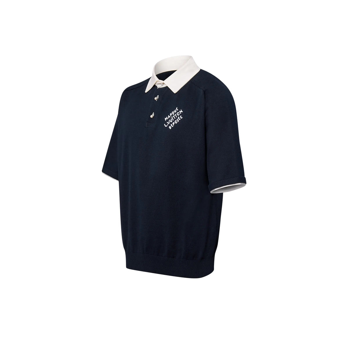 Polo manches courtes brodé en coton mélangé Louis Vuitton