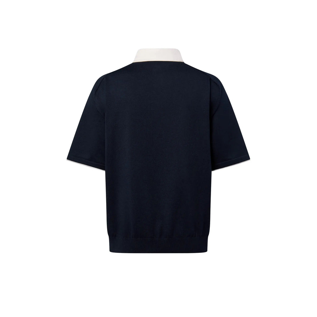Polo manches courtes brodé en coton mélangé Louis Vuitton