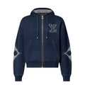 Sweat zippé à capuche à motif intarsia en coton Louis Vuitton
