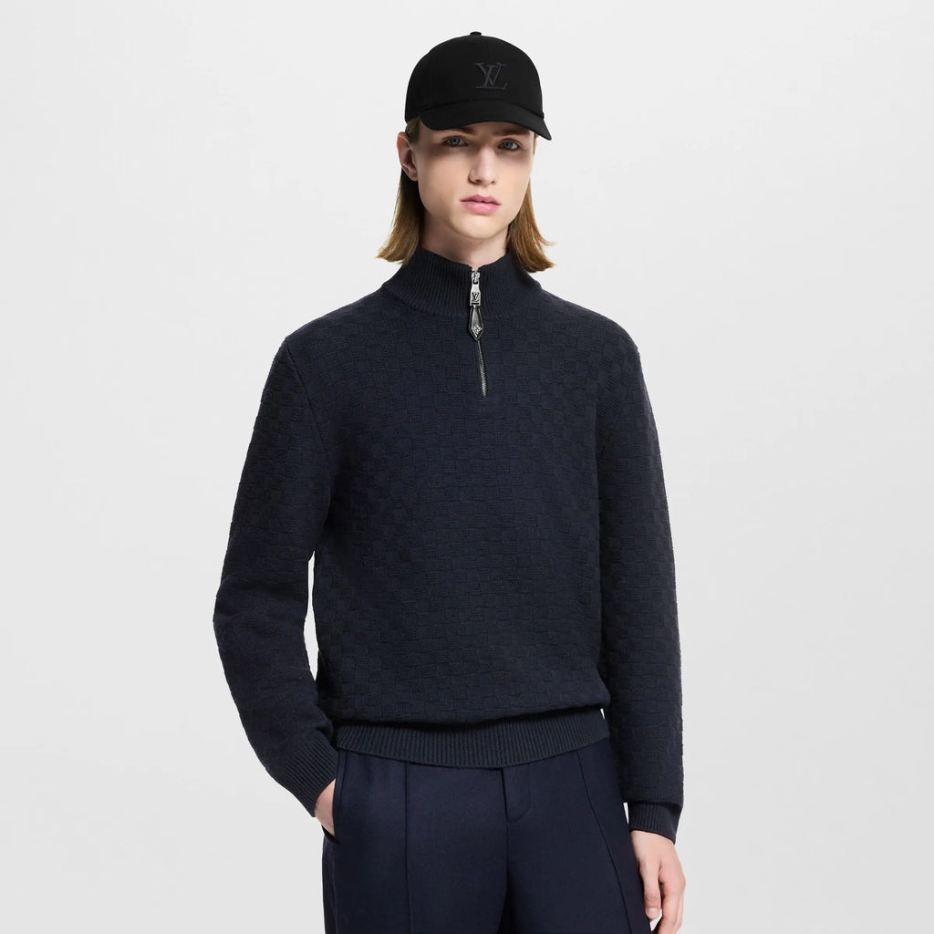 Pull demi-zippé en laine et cachemire Louis Vuitton