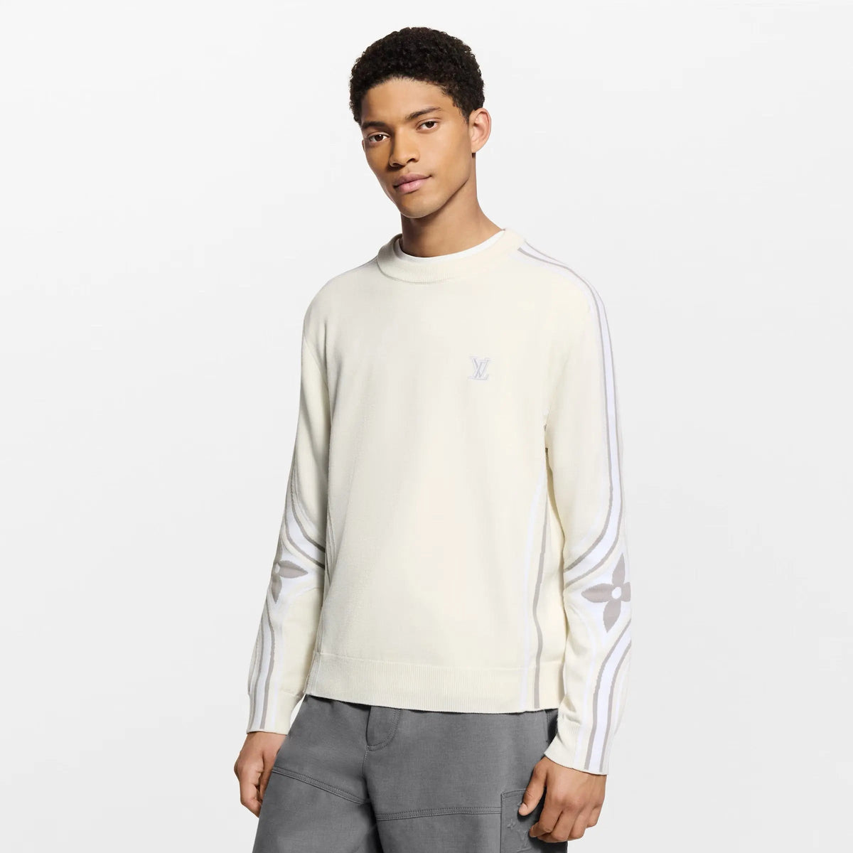 Pull à col rond en maille graphique Louis Vuitton