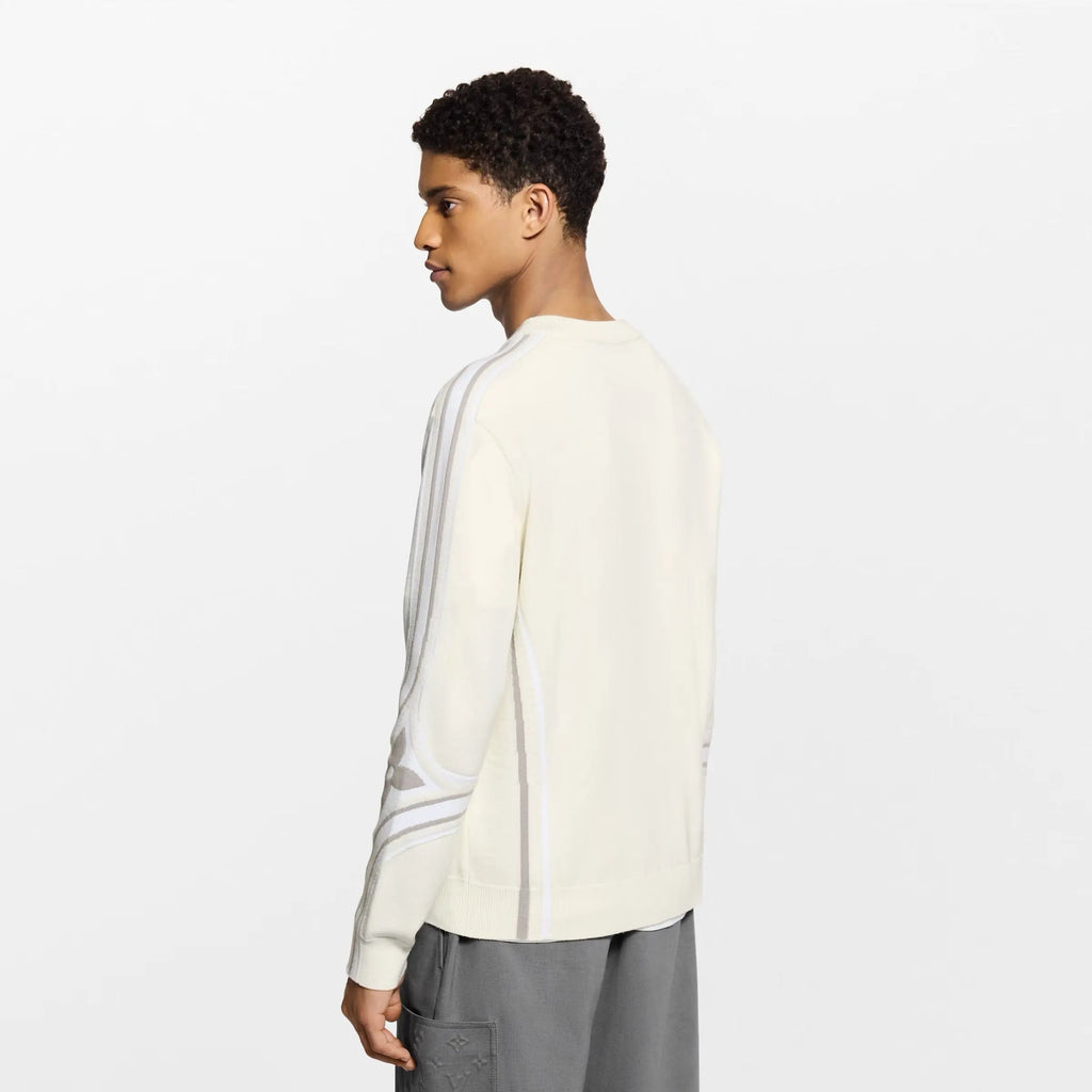 Pull à col rond en maille graphique Louis Vuitton