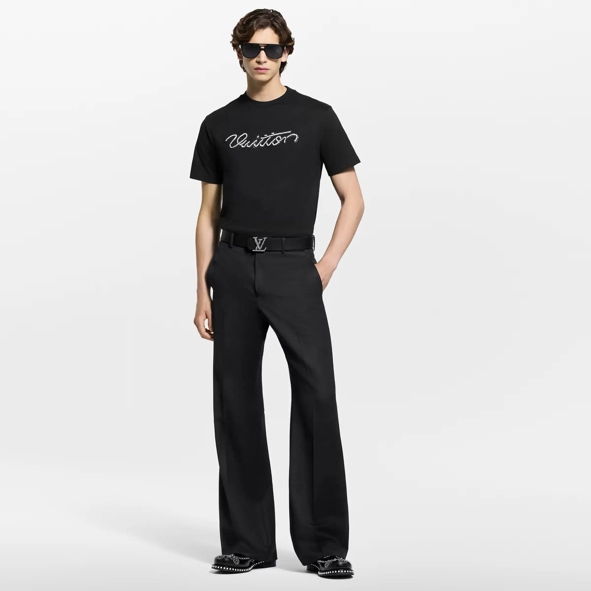 T-shirt à manches courtes avec signature Louis Vuitton
