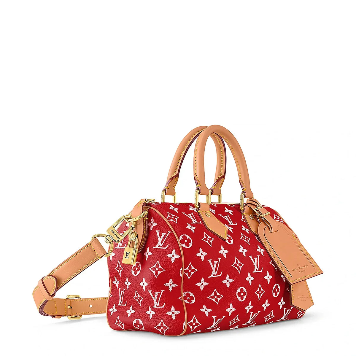 Sacoche à bandoulière Louis Vuitton Monogram Speedy P9 Rouge 25