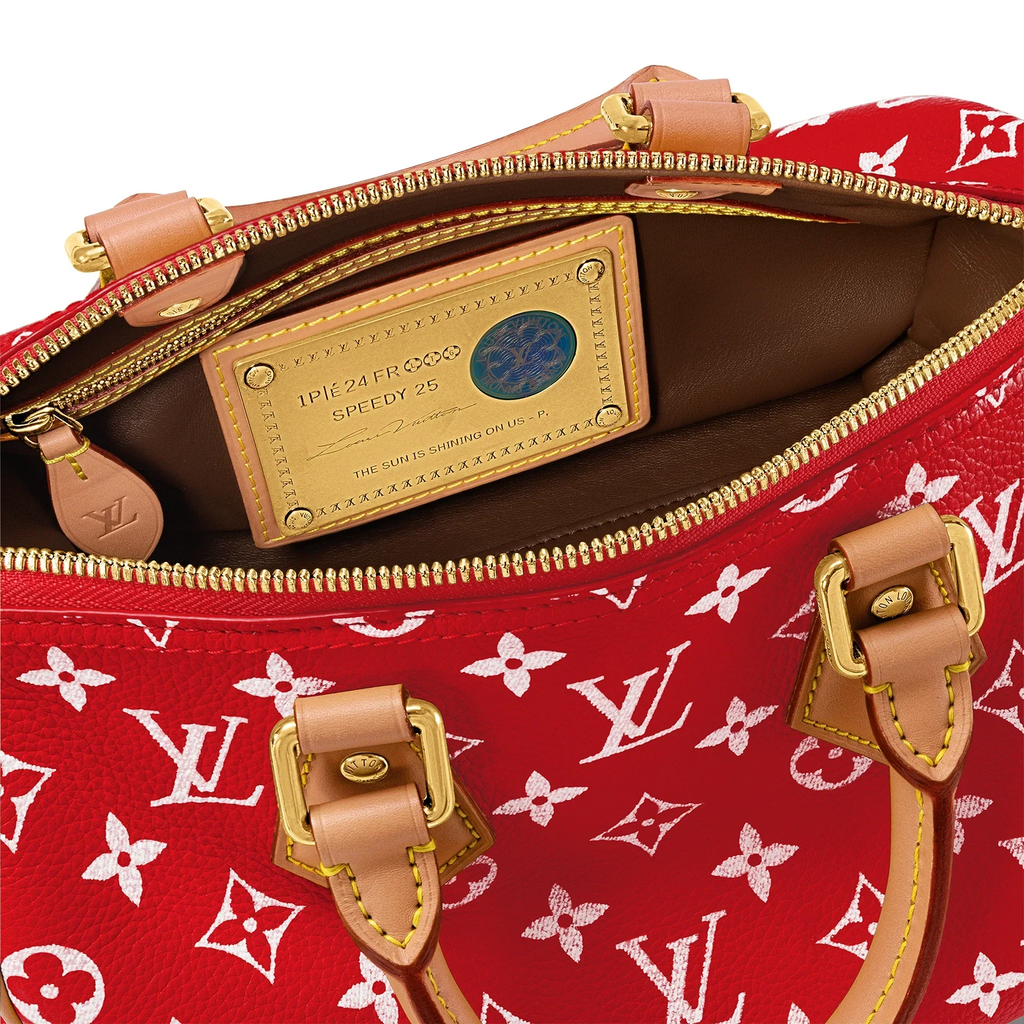 Sacoche à bandoulière Louis Vuitton Monogram Speedy P9 Rouge 25
