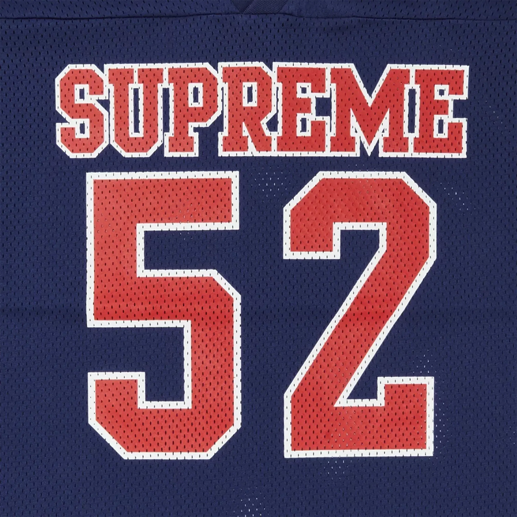 T-shirt Supreme Spiderweb Navy Blue Football Jersey