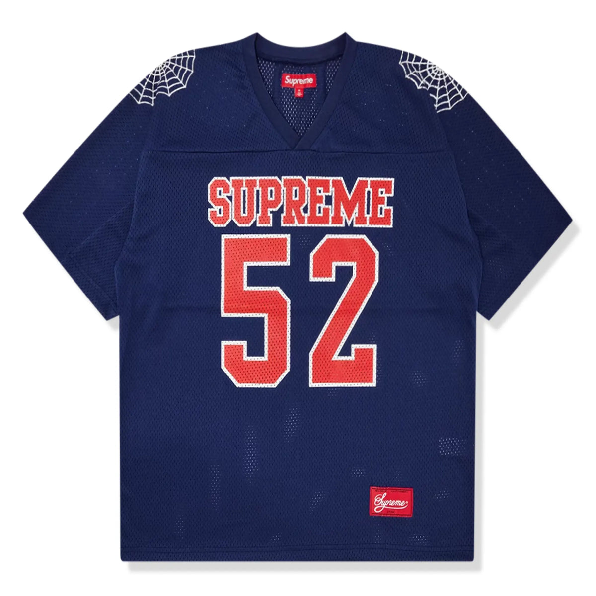 T-shirt Supreme Spiderweb Navy Blue Football Jersey